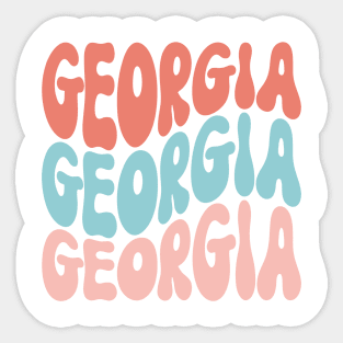 Georgia Word Pattern T-Shirt - Eye-Catching Graphic Print - Fun Outfit Addition - Thoughtful Peach State-Themed Gift Sticker